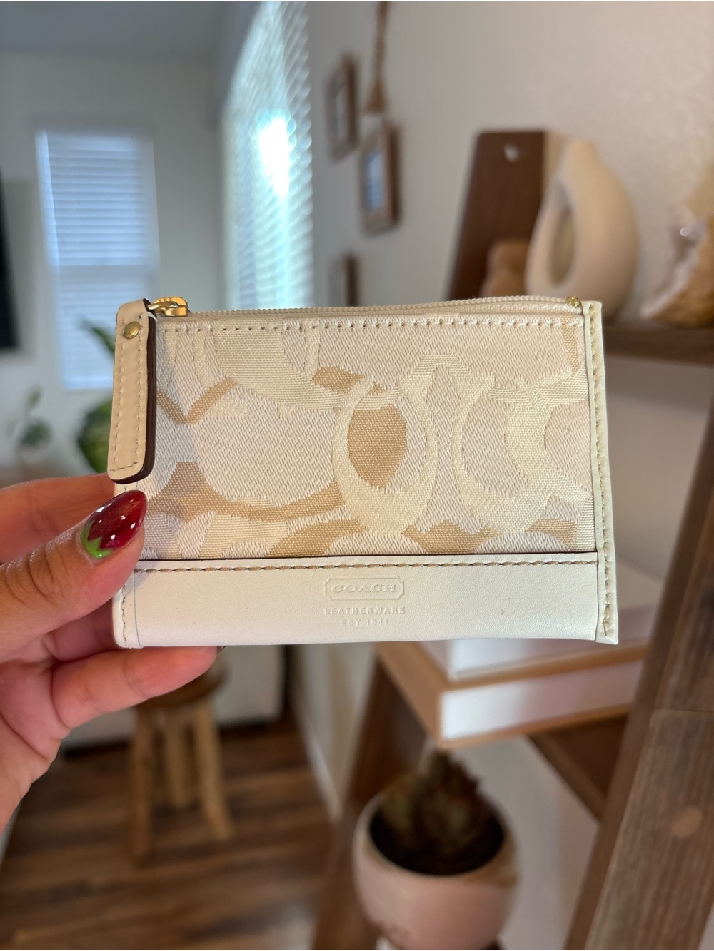 Vintage Coach Signature Jacquard Coin Purse Card Case - Picture 2 of 7